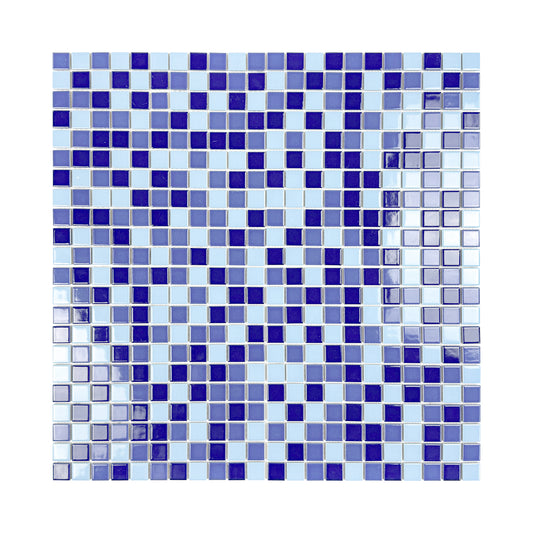 Azure Harmony Baby Blue & Navy Blue & Royal Blue Mixed Ordinary Glazed Porcelain Mosaic
