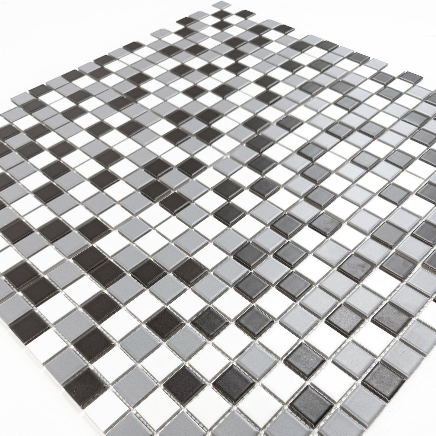 Azure Harmony Pewter Gray & Ash Gray& Warm White Ordinary Glazed Porcelain Mosaic