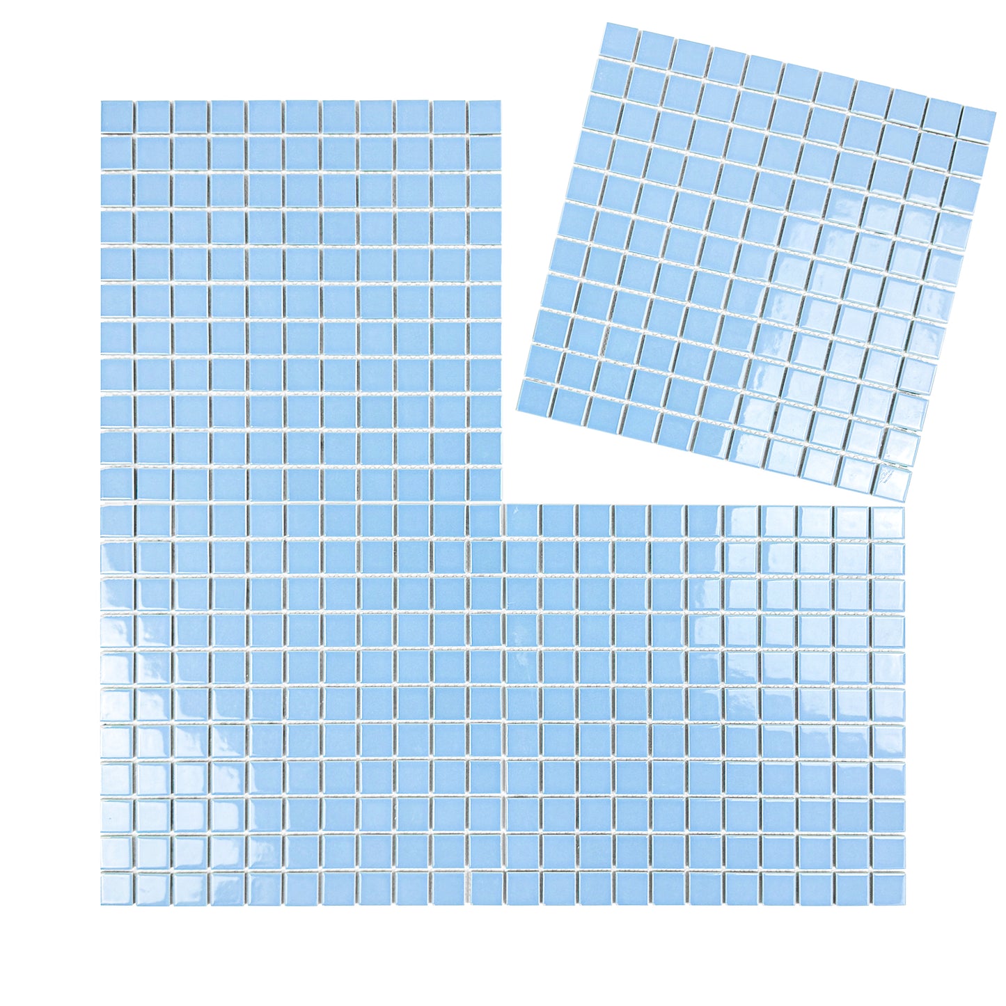 Azure Harmony Light Blue Ordinary Glazed Porcelain Mosaic