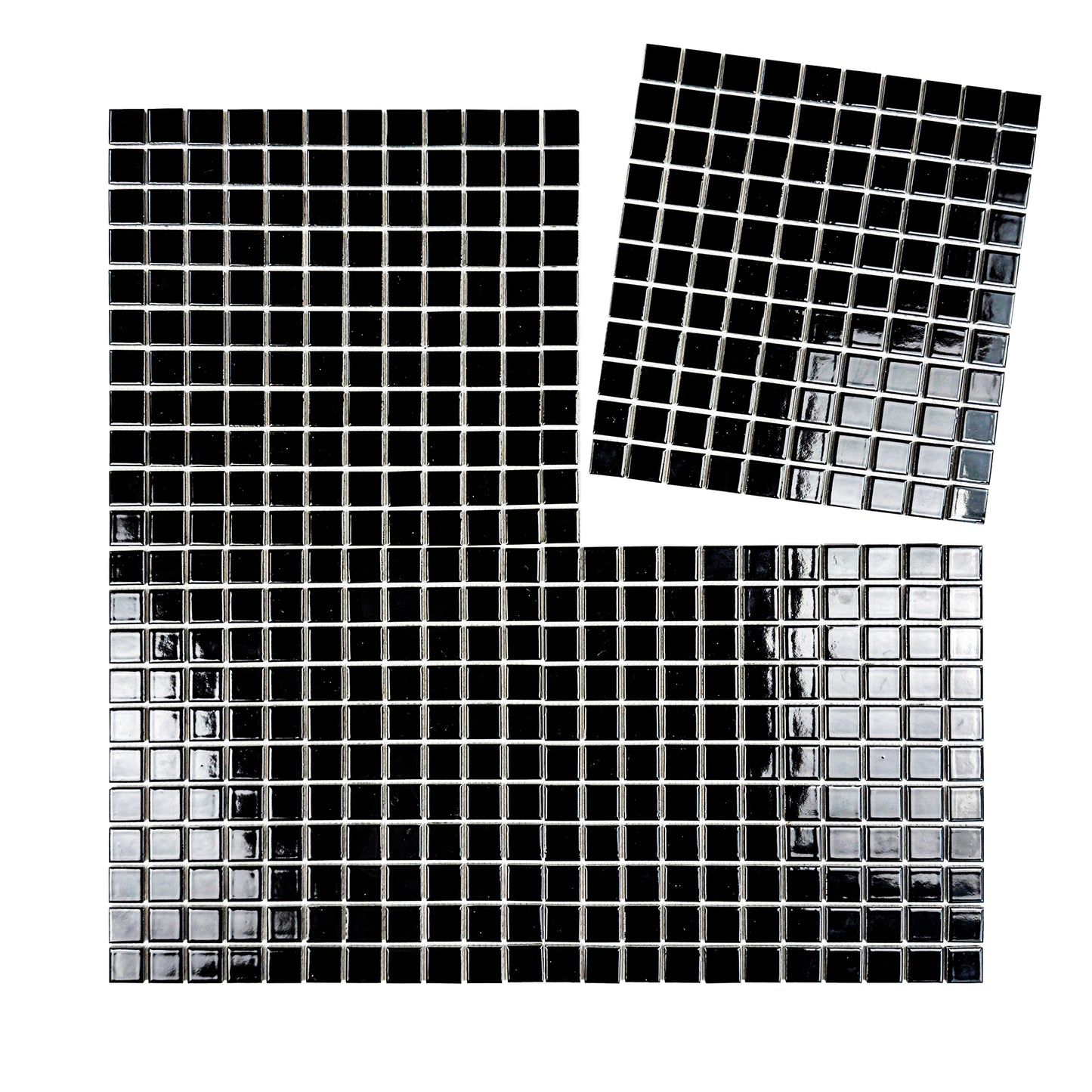 Azure Harmony Black Ordinary Glazed Porcelain Mosaic