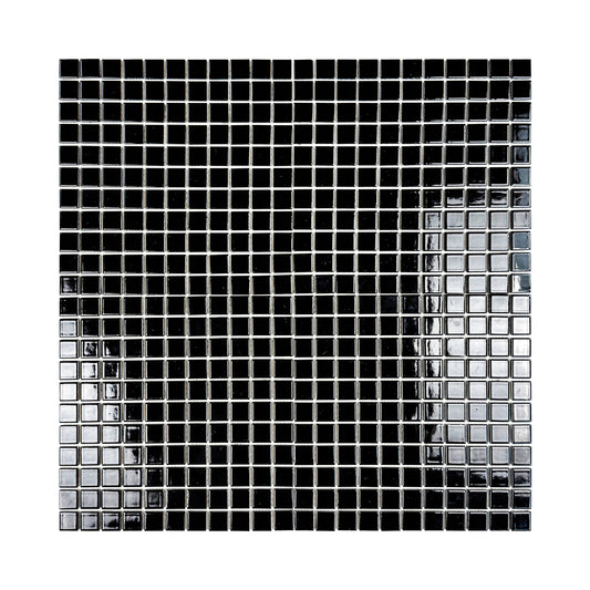 Azure Harmony Black Ordinary Glazed Porcelain Mosaic