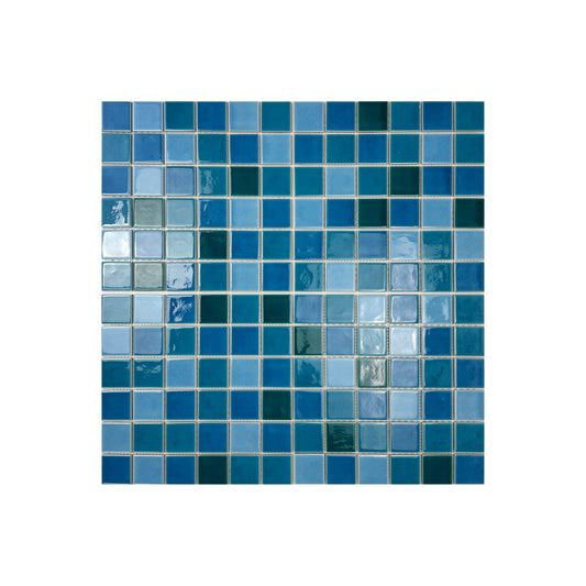 Oceanic Opal Series Sky Blue & Ultra Marine Blue & Dark Blue Crackle Porcelain Mosaic