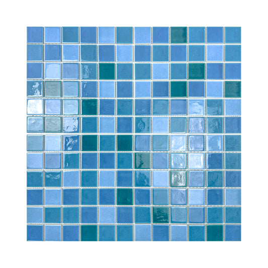 Oceanic Opal Series Sky Blue & Ultra Marine Blue & Dark Blue Crackle Porcelain Mosaic