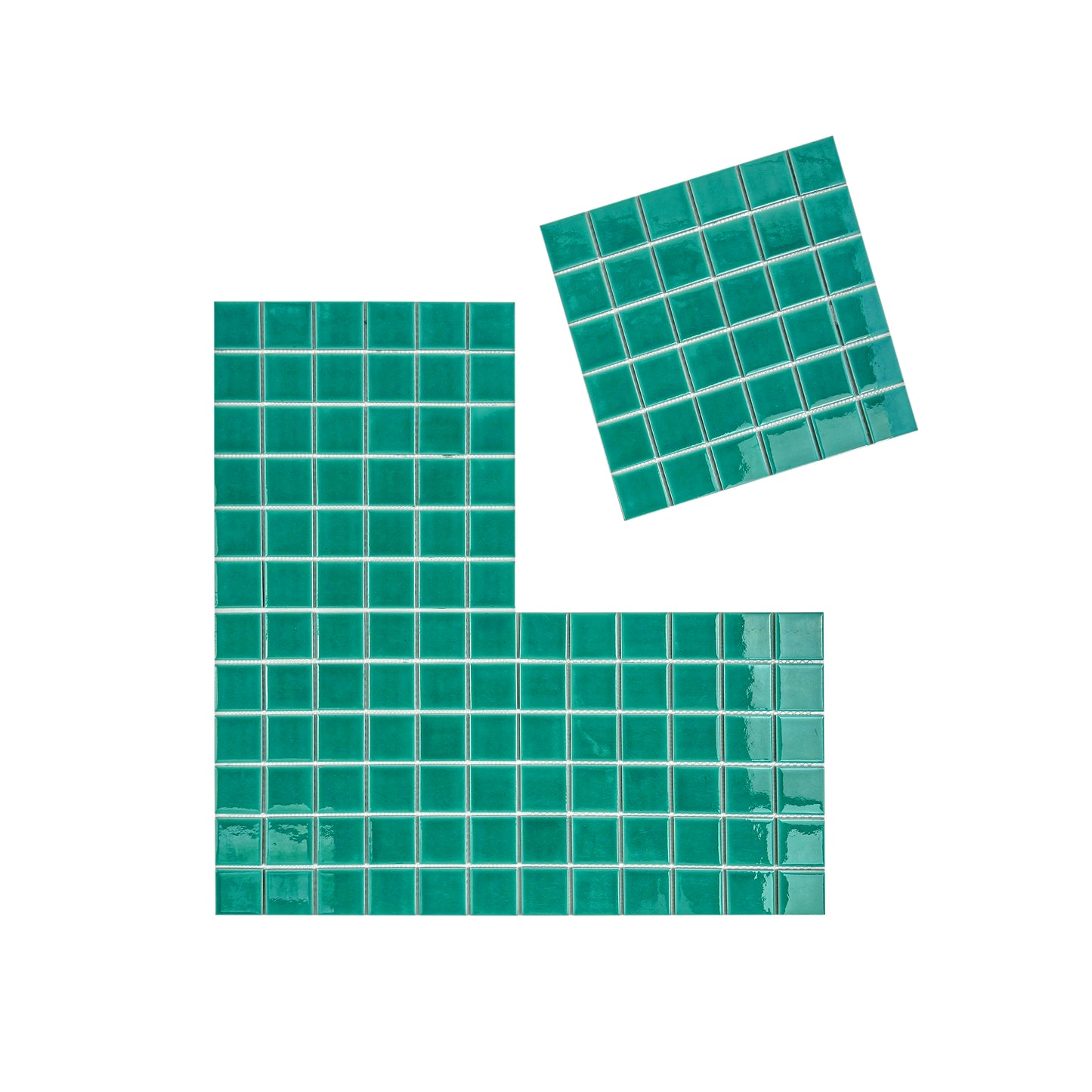 Oceanic Opal Series Tiffany Blue Crackle Porcelain Mosaic