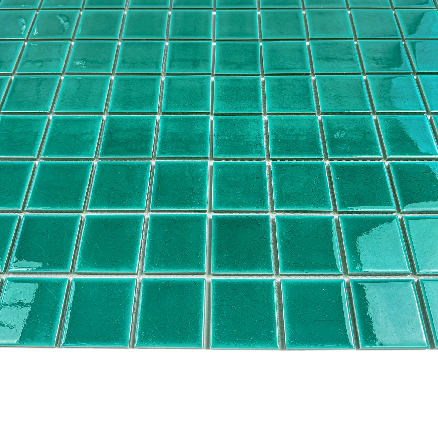 Oceanic Opal Series Tiffany Blue Crackle Porcelain Mosaic