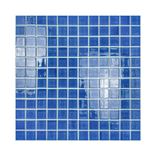 Oceanic Opal Series Ultra Marine Blue Crackle Porcelain Mosaic