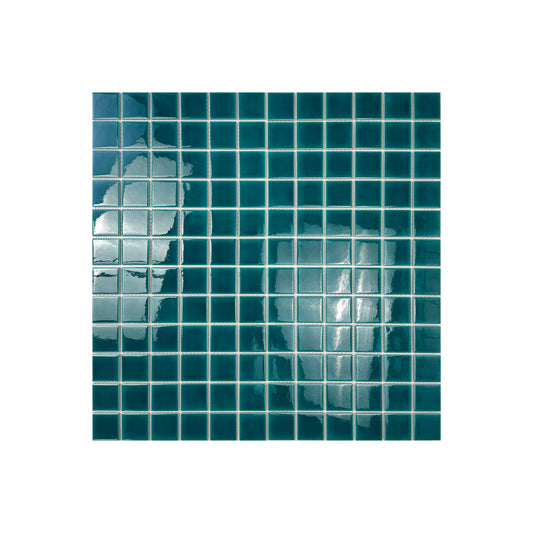 Oceanic Opal Series Teal Blue Crackle Porcelain Mosaic