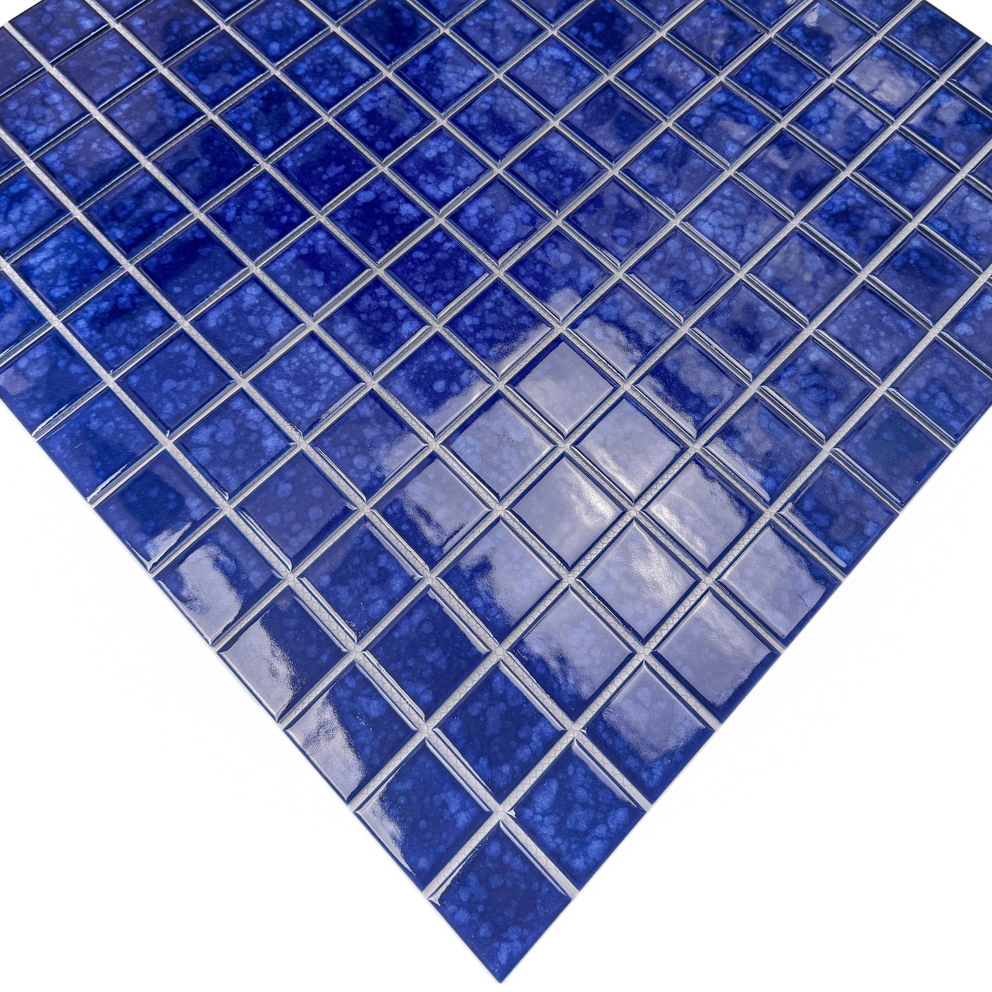 Midnight Splendor Series Oriental Blue Iced Flower Crystalline Glazed Porcelain Mosaic