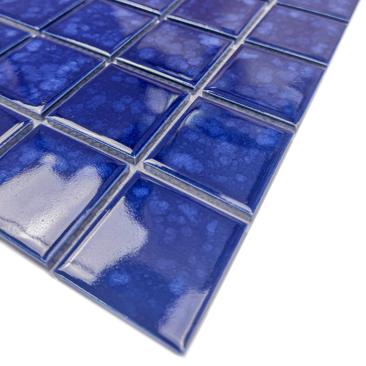 Midnight Splendor Series Oriental Blue Iced Flower Crystalline Glazed Porcelain Mosaic