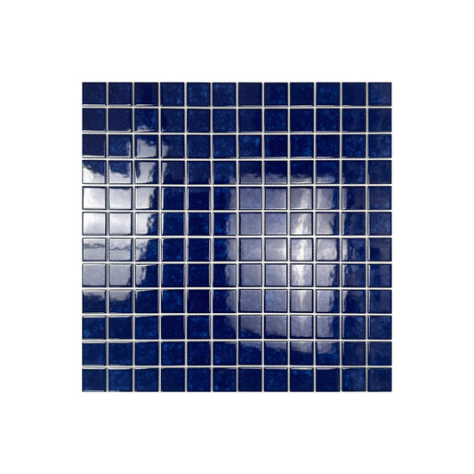 Midnight Splendor Series Oriental Blue Iced Flower Crystalline Glazed Porcelain Mosaic