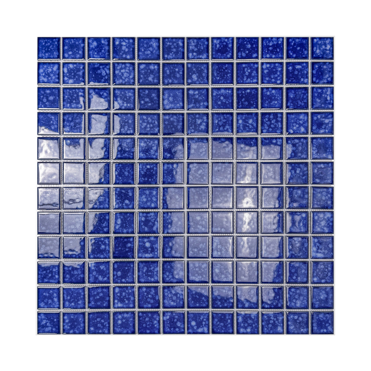 Midnight Splendor Series Navy Blue Ice Flower Crystalline Glazed Porcelain Mosaic