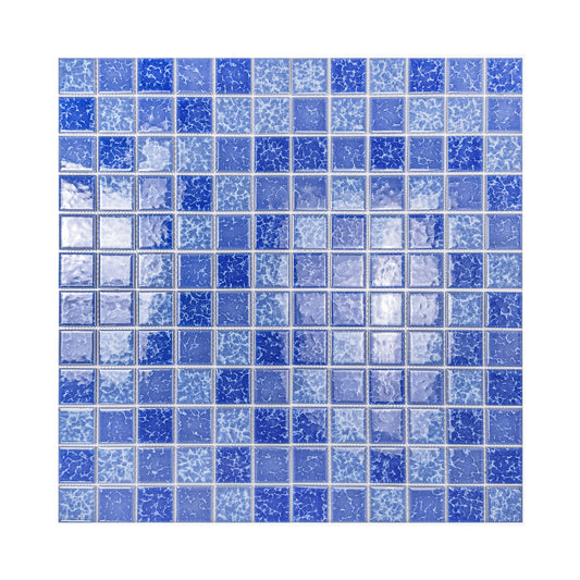 Midnight Splendor Series Sky Blue & Ultra Marine Blue  Mixed Lightning Texture Crystalline Glazed Porcelain Mosaic
