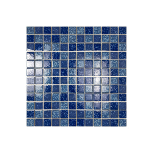 Midnight Splendor Series Sky Blue & Ultra Marine Blue  Mixed Lightning Texture Crystalline Glazed Porcelain Mosaic