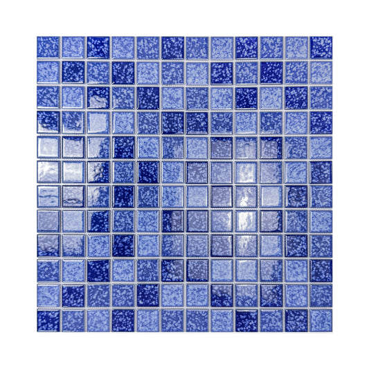 Midnight Splendor Series Sky Blue & Cobalte Blue & Midnight Blue Mixed Iced Flower Texture Crystalline Glazed Porcelain Mosaic