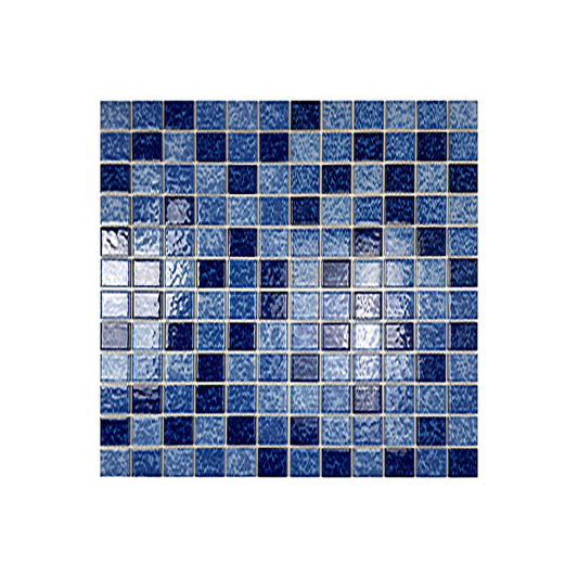Midnight Splendor Series Sky Blue & Ultra Marine Blue & Navy Blue Mixed Lightning Texture Crystalline Glazed Porcelain Mosaic