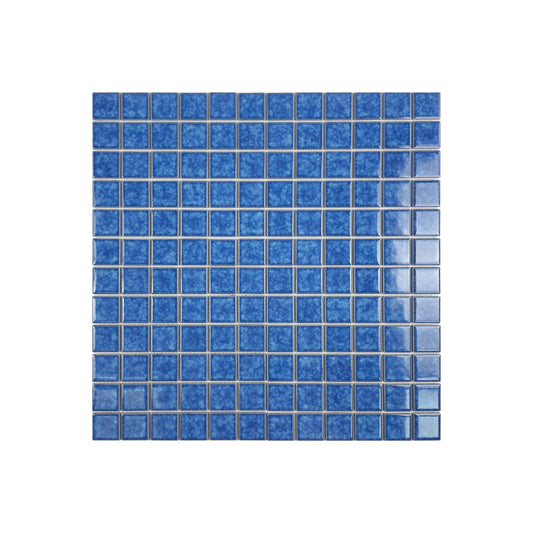 Midnight Splendor Series Ultra Marina Blue  Iced Flower Texture Crystalline Glazed Porcelain Mosaic