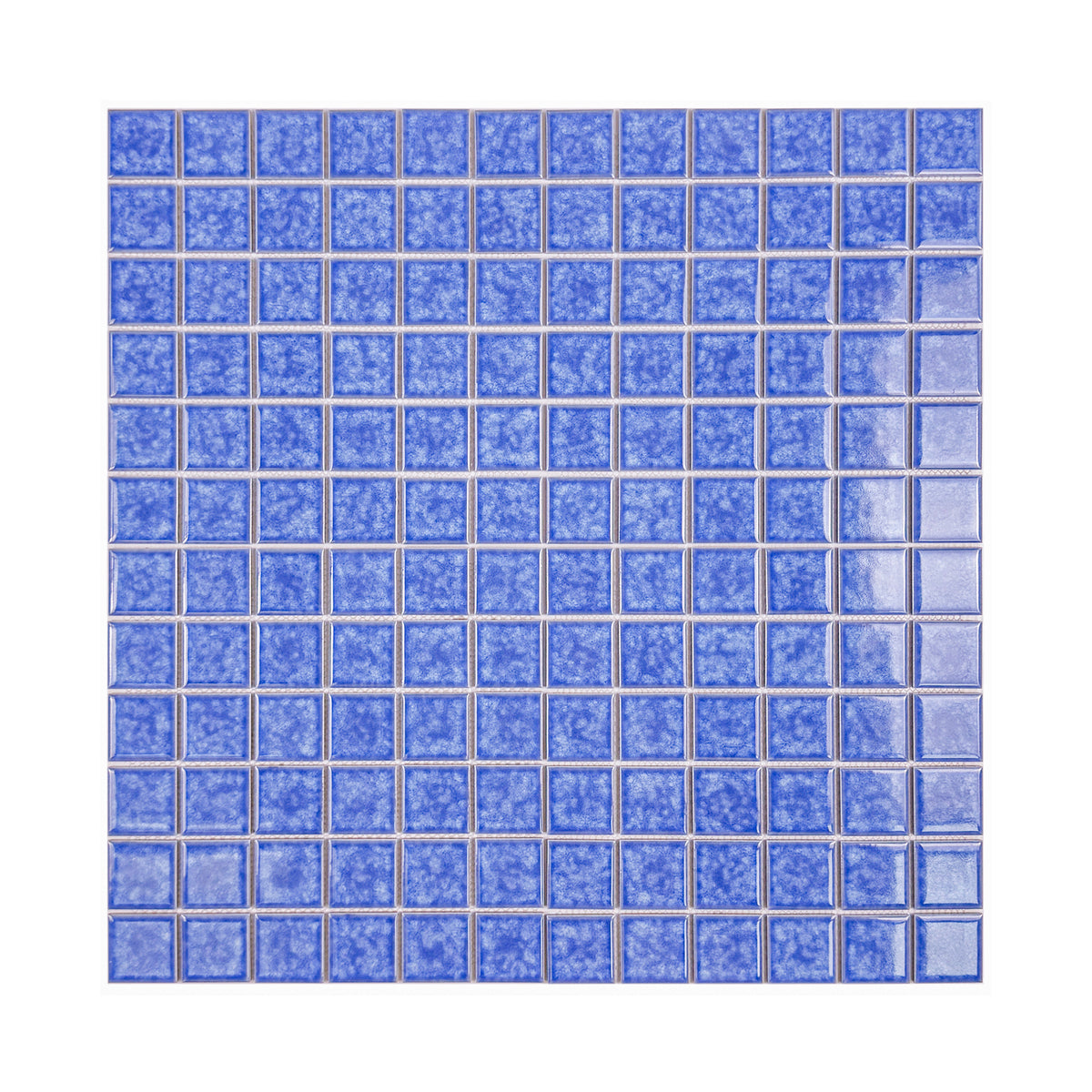 Midnight Splendor Series Ultra Marina Blue  Iced Flower Texture Crystalline Glazed Porcelain Mosaic