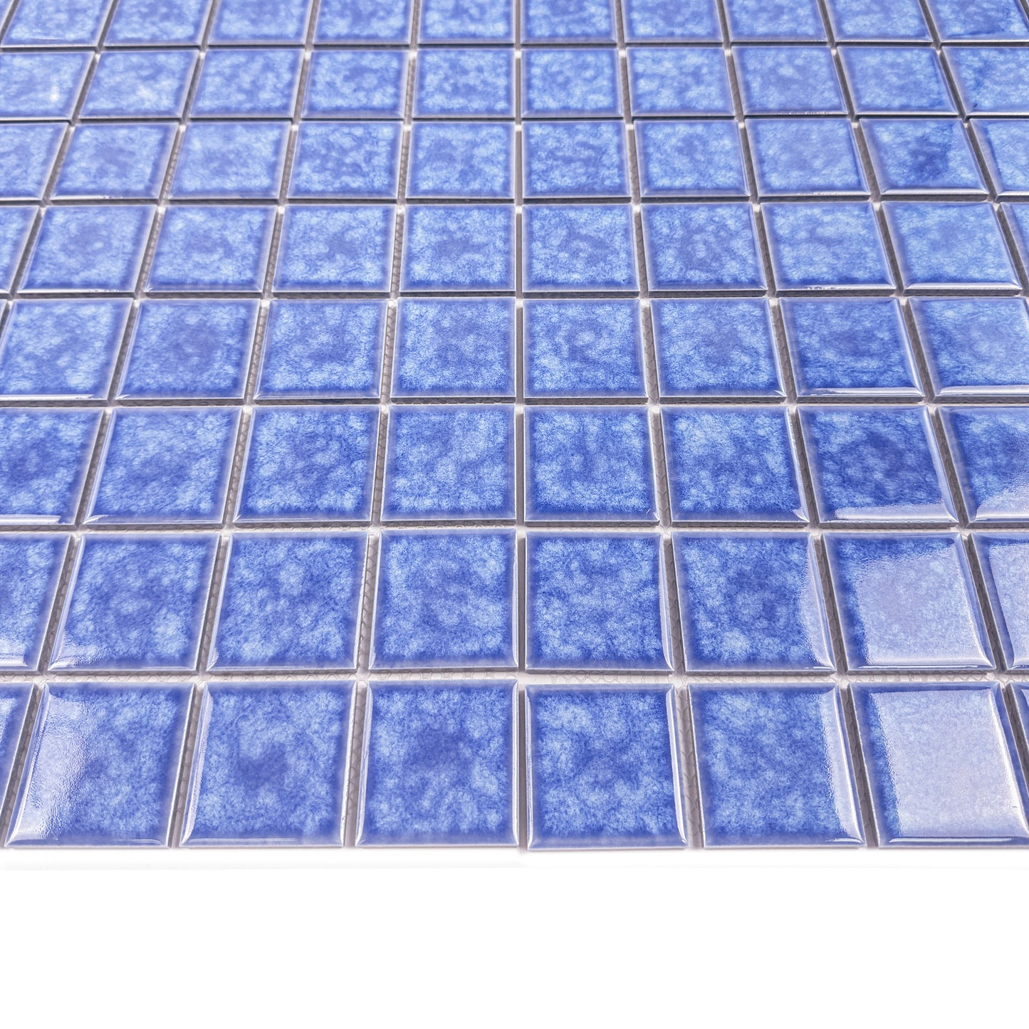 Midnight Splendor Series Ultra Marina Blue  Iced Flower Texture Crystalline Glazed Porcelain Mosaic