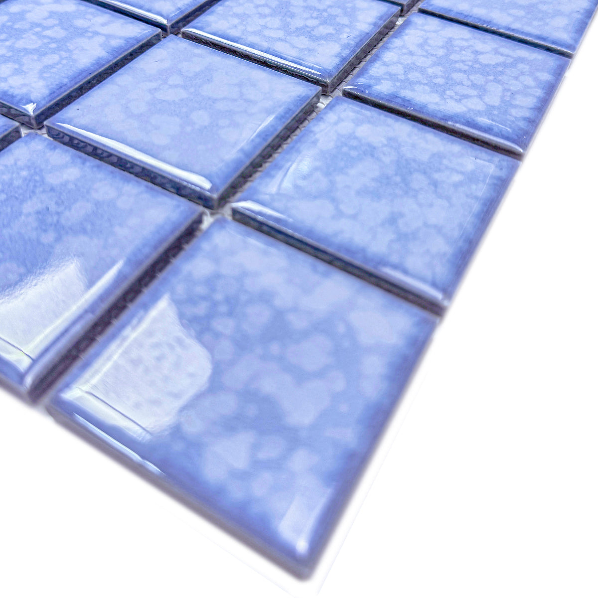 Midnight Splendor Series Sky Blue Iced Flower Texture  Crystalline Glazed Porcelain Mosaic