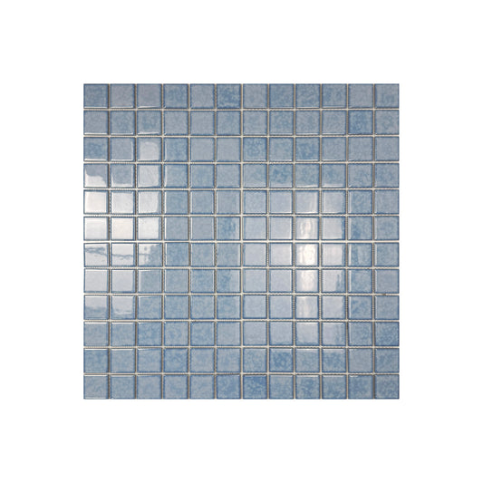 Midnight Splendor Series Sky Blue Iced Flower Texture  Crystalline Glazed Porcelain Mosaic