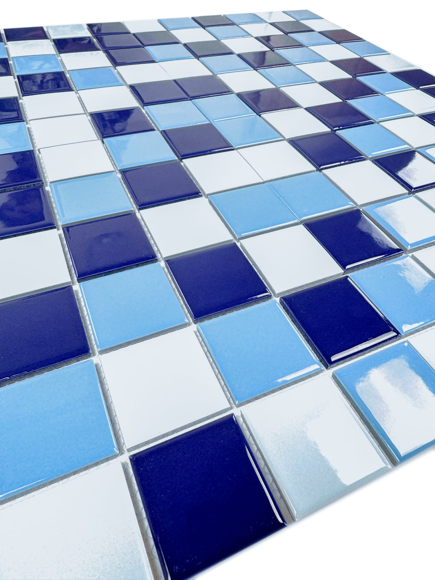 Azure Harmony Light Blue & Cobalt Blue & Midnight Blue Mixed  Ordinary Glazed Porcelain Mosaic