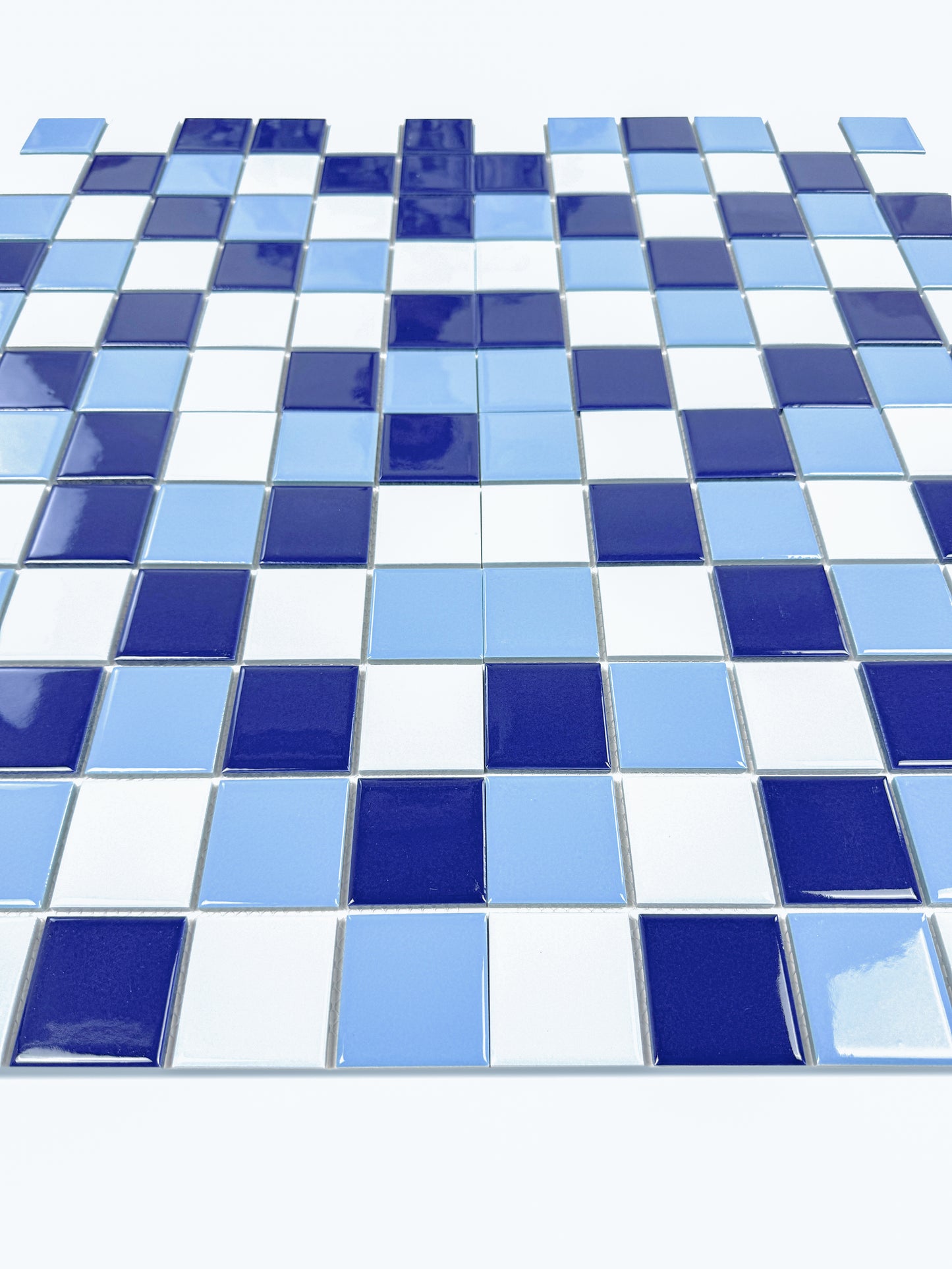 Azure Harmony Light Blue & Cobalt Blue & Midnight Blue Mixed  Ordinary Glazed Porcelain Mosaic