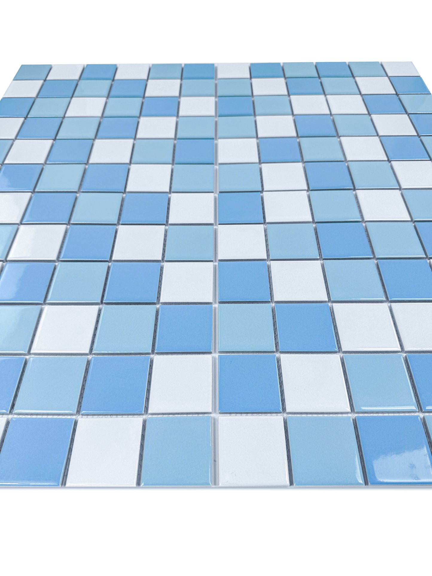 Azure Harmony White & Sky Blue & Light Blue Mixed  Ordinary Glazed Porcelain Mosaic