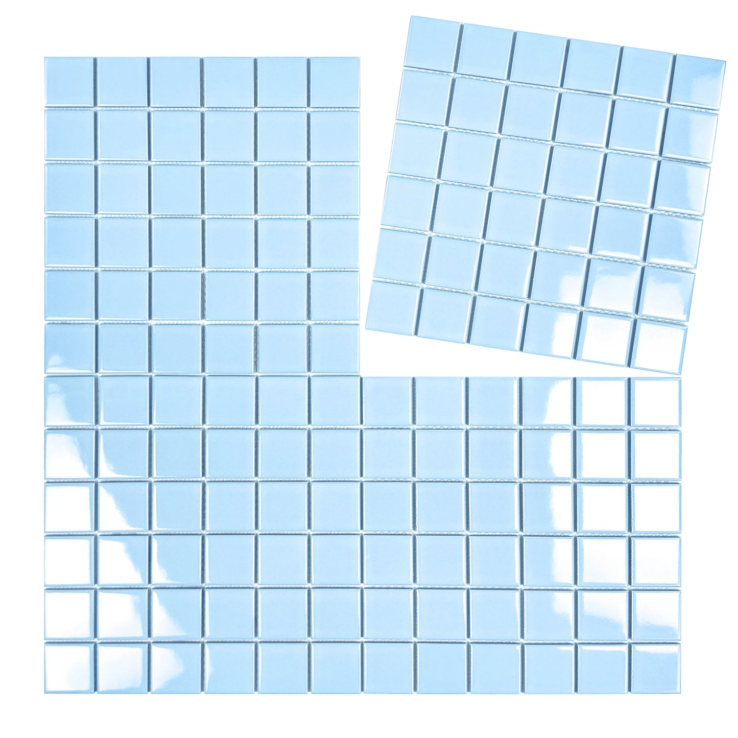 Azure Harmony Baby Blue Ordinary Glazed Porcelain Mosaic