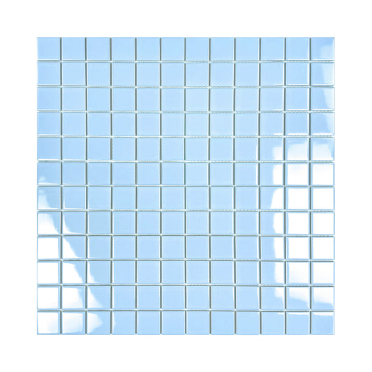 Azure Harmony Baby Blue Ordinary Glazed Porcelain Mosaic