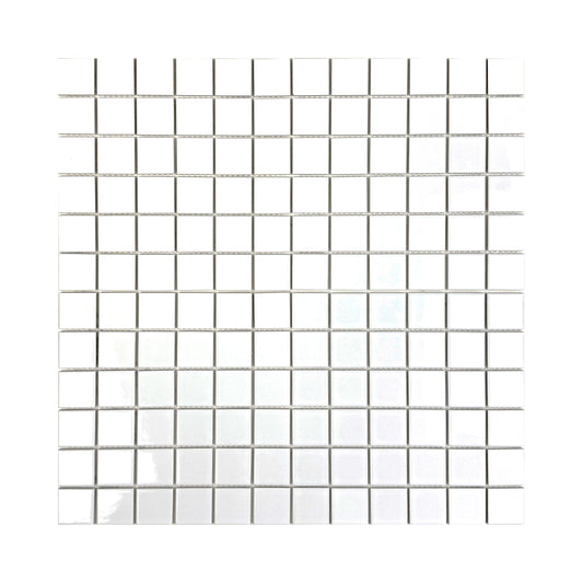 Azure Harmony White Glossy  Ordinary Glazed Porcelain Mosaic