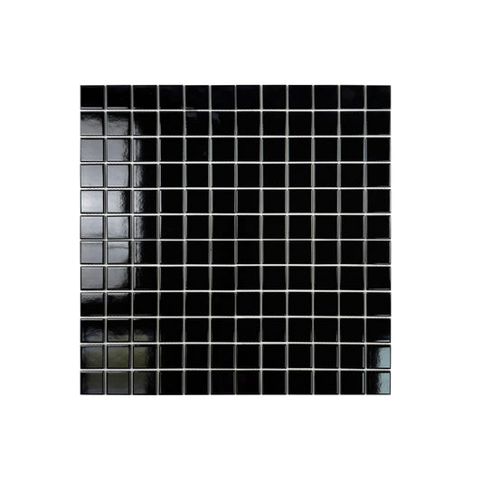 Azure Harmony Black Glossy  Ordinary Glazed Porcelain Mosaic