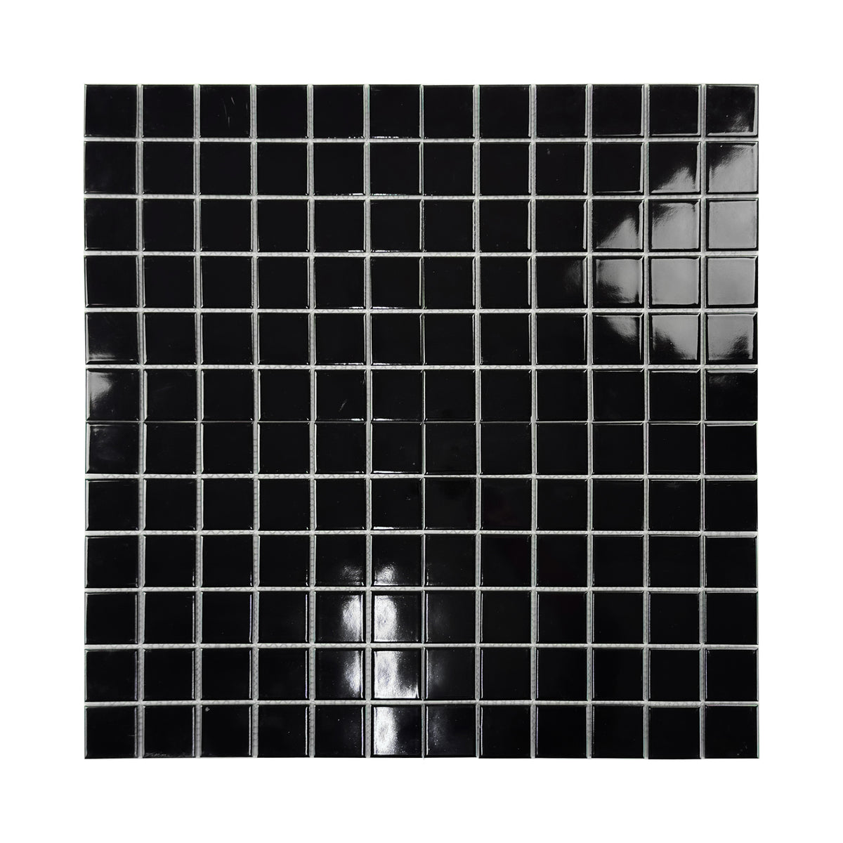 Azure Harmony Black Glossy  Ordinary Glazed Porcelain Mosaic