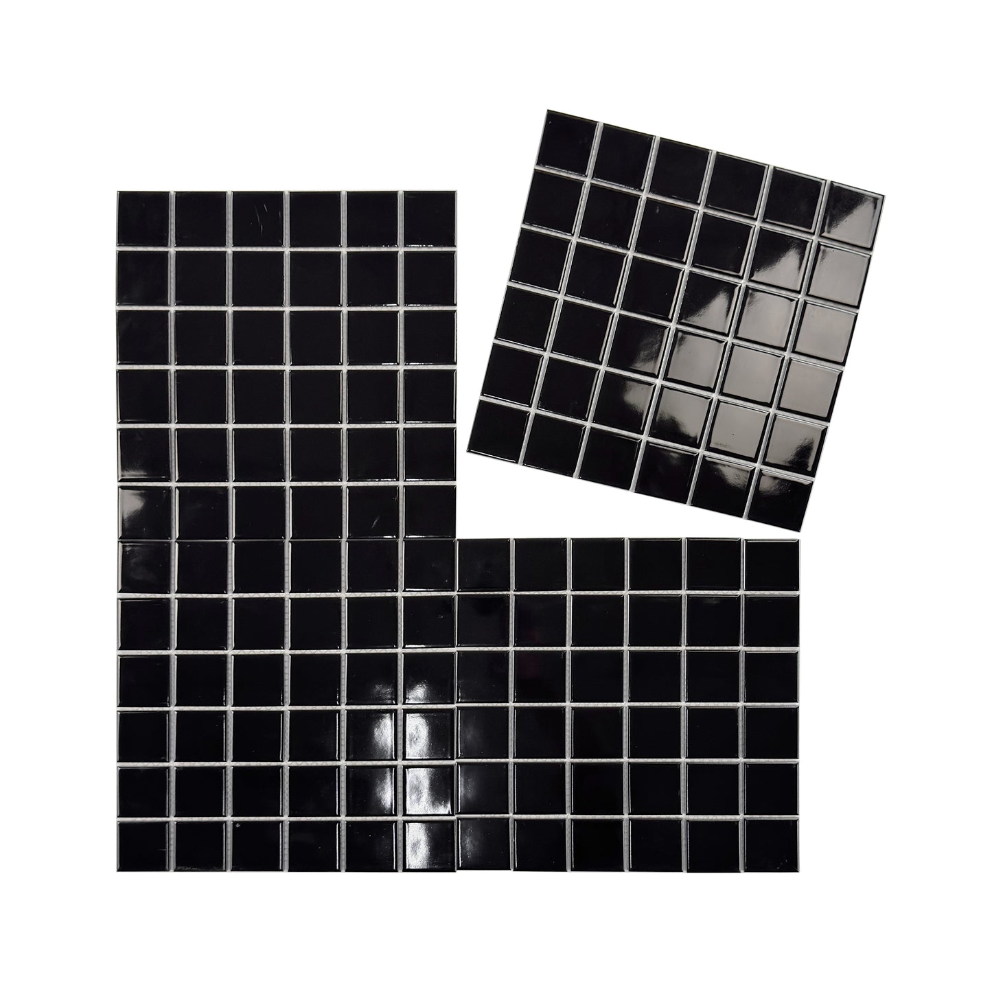 Azure Harmony Black Glossy  Ordinary Glazed Porcelain Mosaic