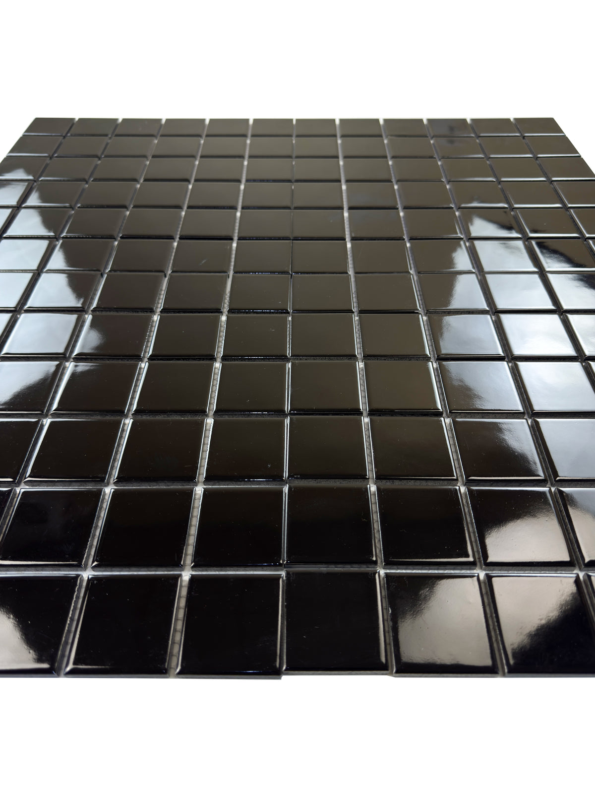 Azure Harmony Black Glossy  Ordinary Glazed Porcelain Mosaic