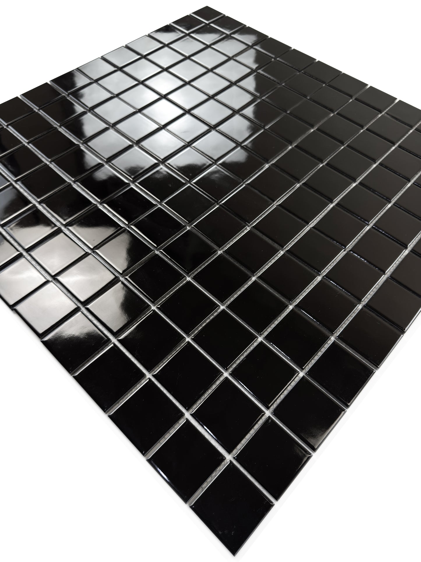 Azure Harmony Black Glossy  Ordinary Glazed Porcelain Mosaic