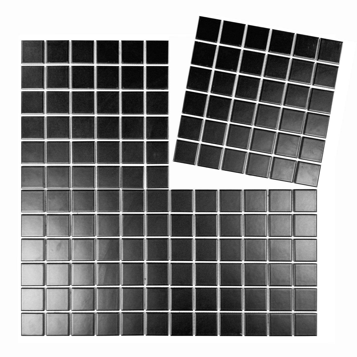 Azure Harmony Black Matte Plain Deisgn Ordinary Glazed Porcelain Mosaic