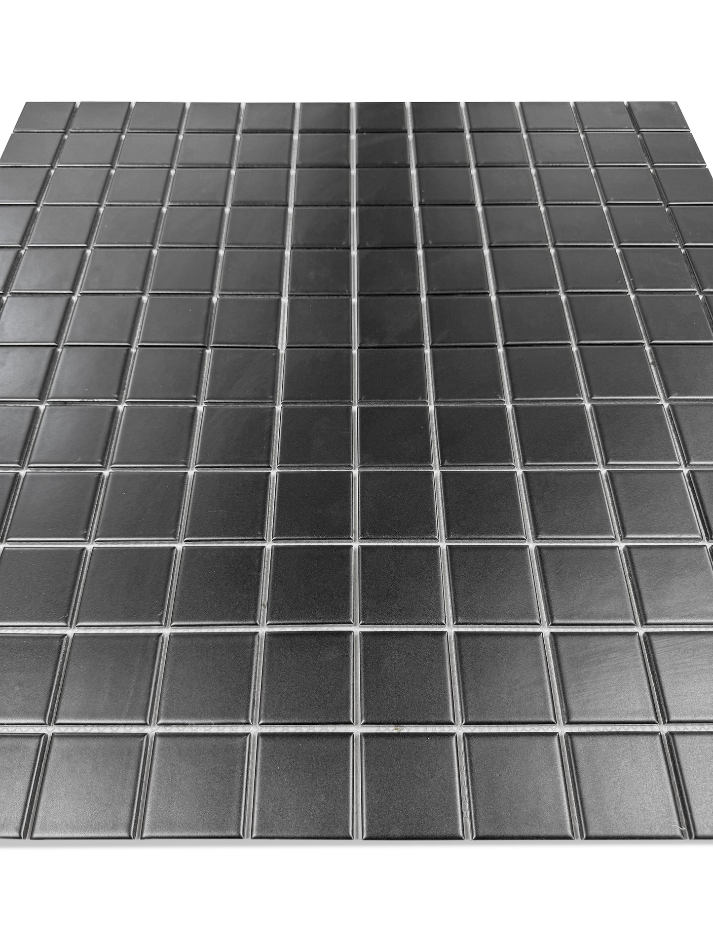 Azure Harmony Black Matte Plain Deisgn Ordinary Glazed Porcelain Mosaic