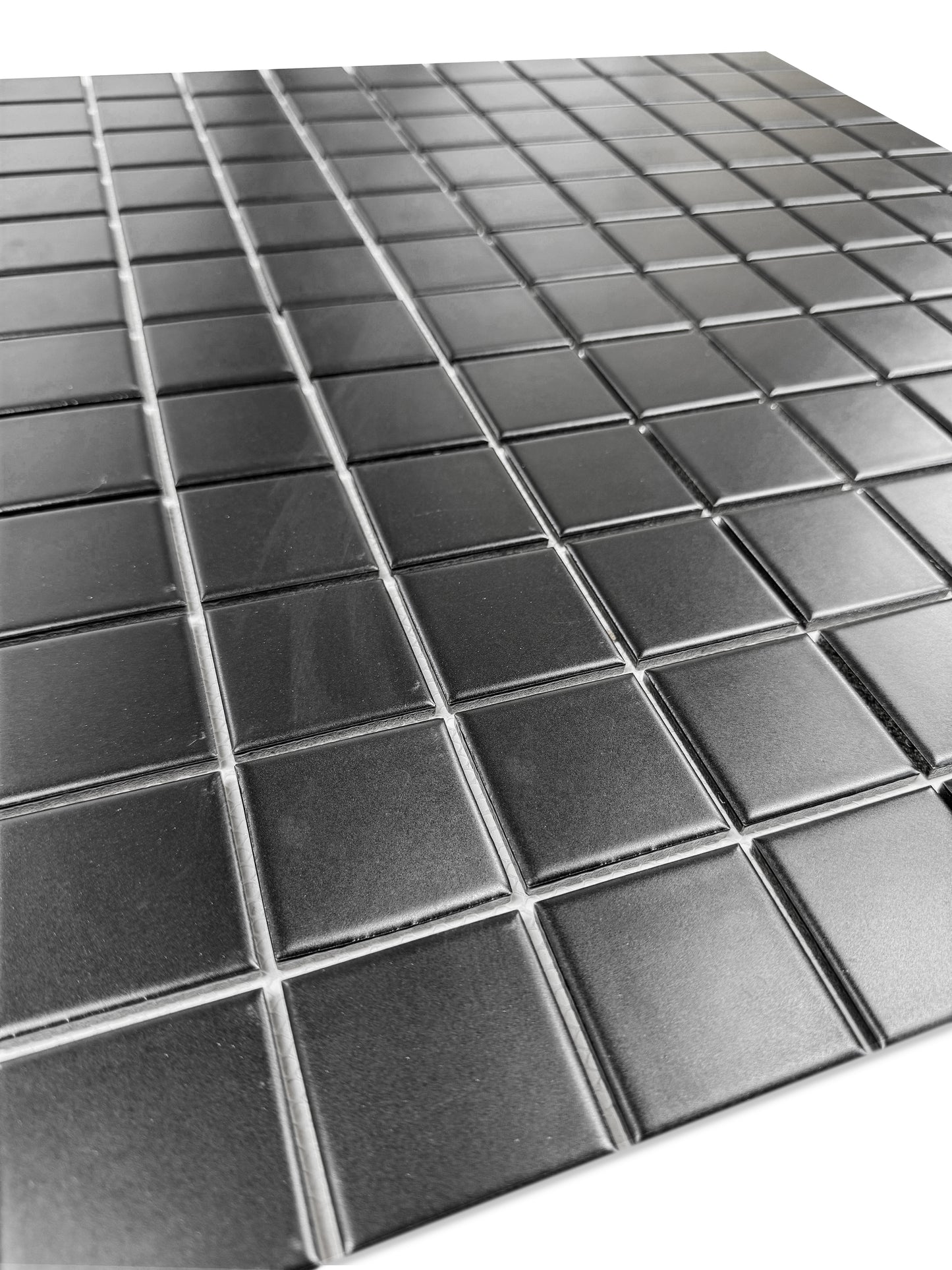 Azure Harmony Black Matte Plain Deisgn Ordinary Glazed Porcelain Mosaic