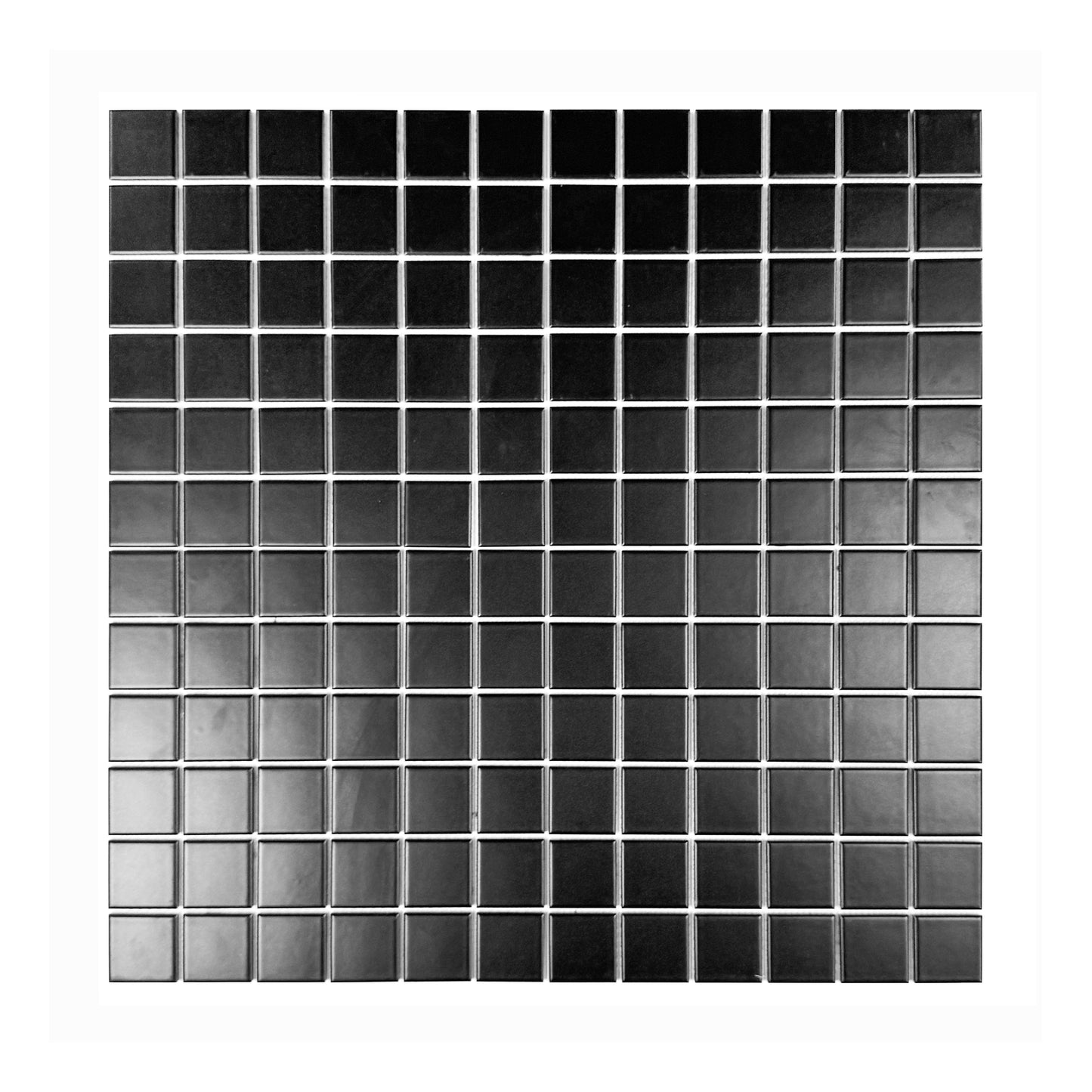 Azure Harmony Black Matte Plain Deisgn Ordinary Glazed Porcelain Mosaic