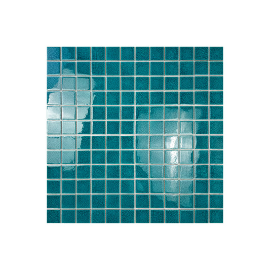 Oceanic Opal Series Tiffany Blue Double Crackle Porcelain Mosaic