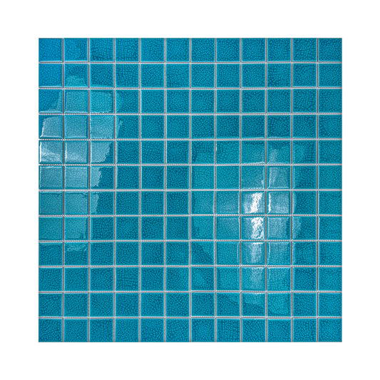 Oceanic Opal Series Tiffany Blue Double Crackle Porcelain Mosaic