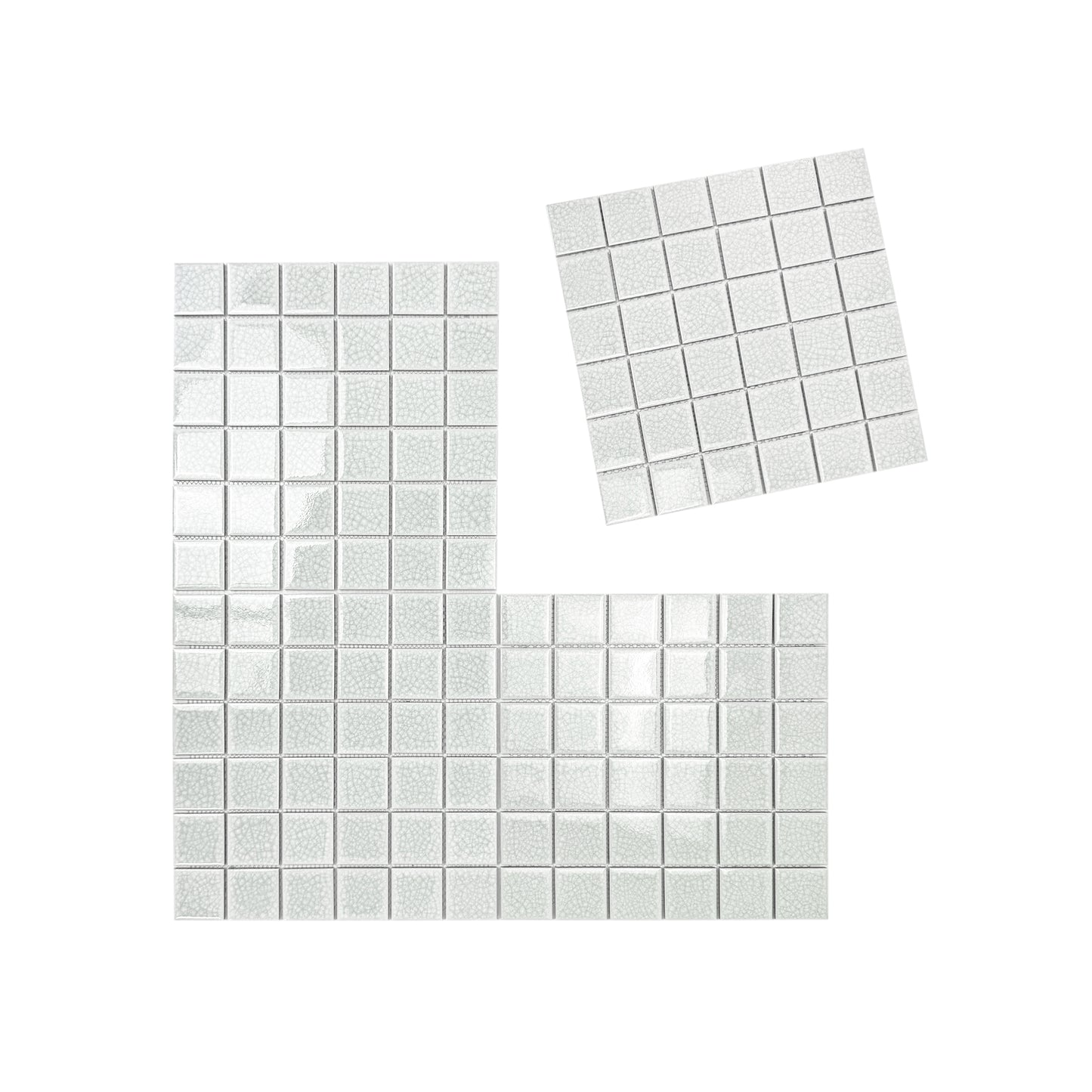 Oceanic Opal Series White Double Crackle Porcelain Mosaic