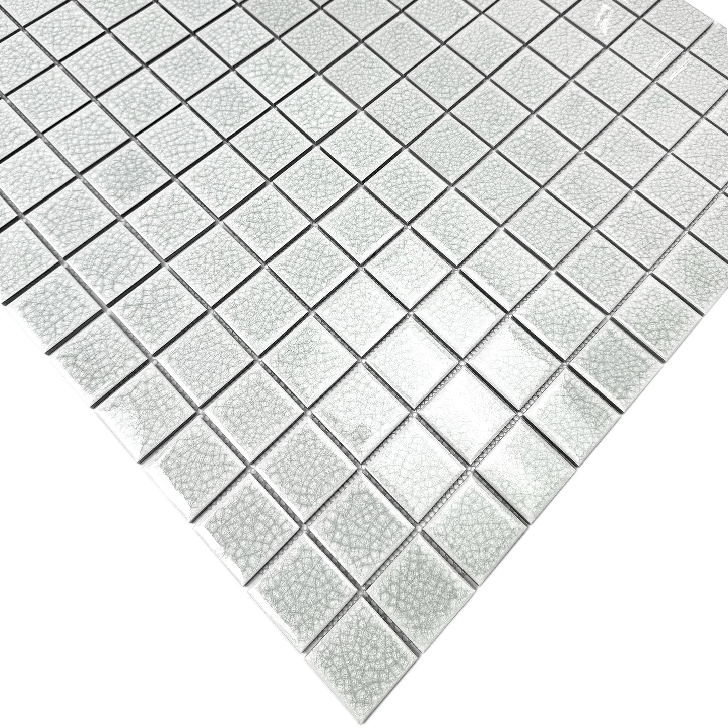 Oceanic Opal Series White Double Crackle Porcelain Mosaic