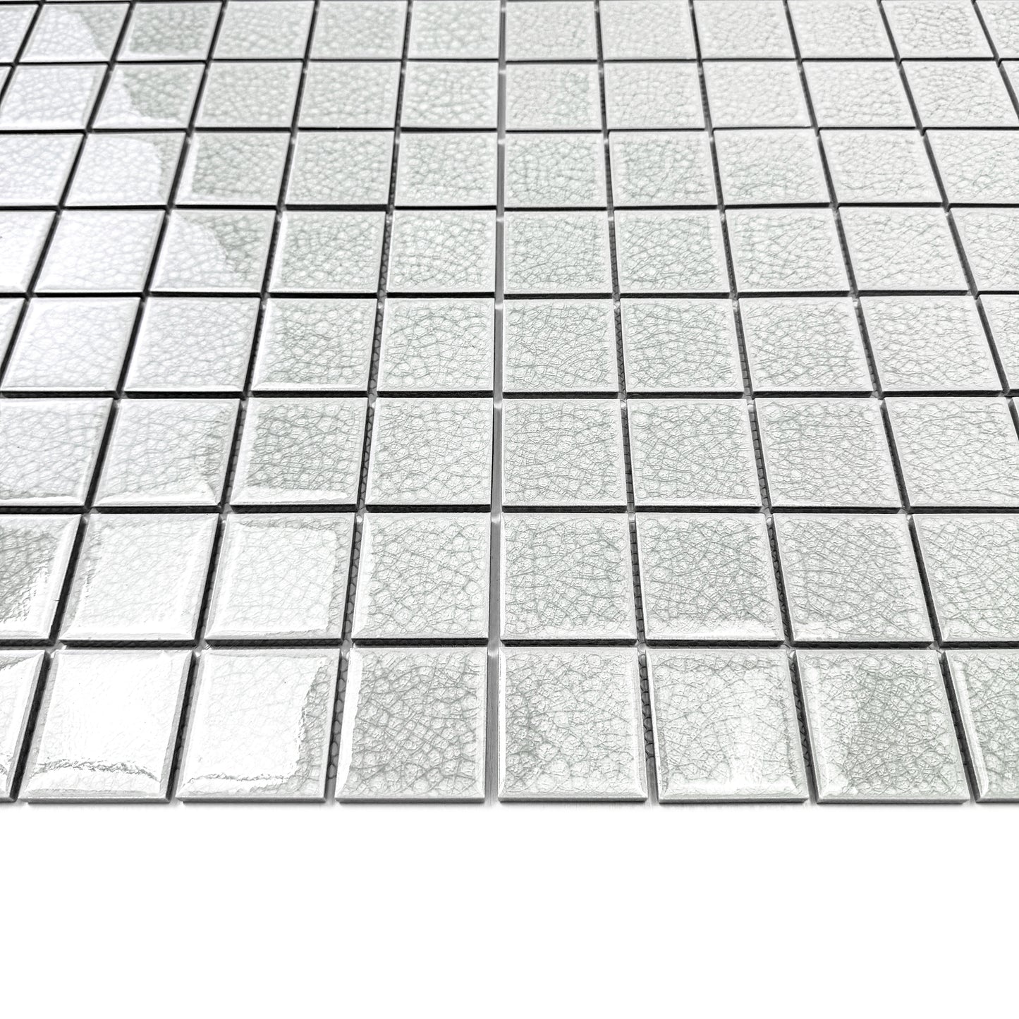 Oceanic Opal Series White Double Crackle Porcelain Mosaic