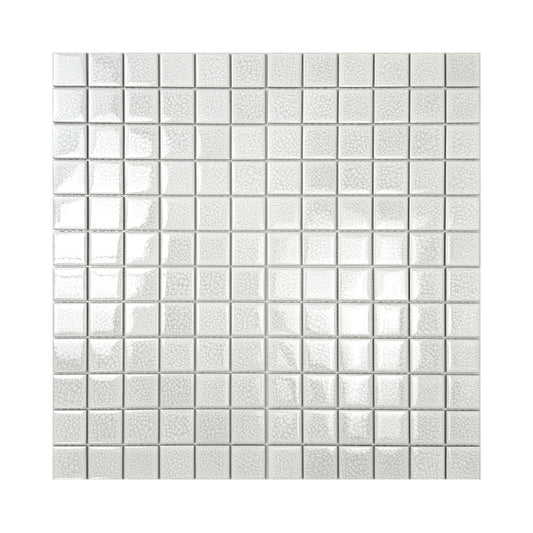 Oceanic Opal Series White Convex Surface Crackle Porcelain Mosaic