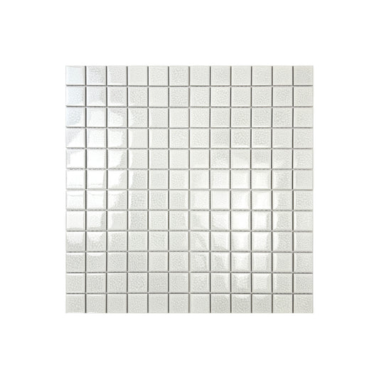 Oceanic Opal Series White Convex Surface Crackle Porcelain Mosaic