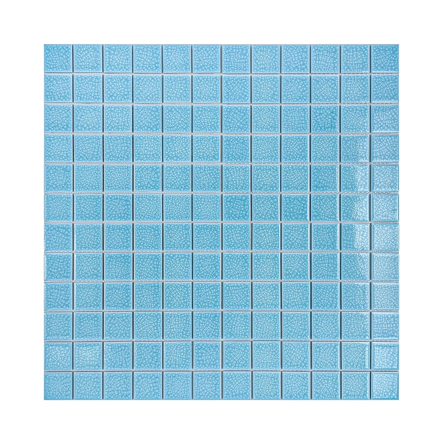 Oceanic Opal Series Sky Blue Convex Surface Crackle Porcelain Mosaic