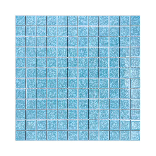 Oceanic Opal Series Sky Blue Convex Surface Crackle Porcelain Mosaic