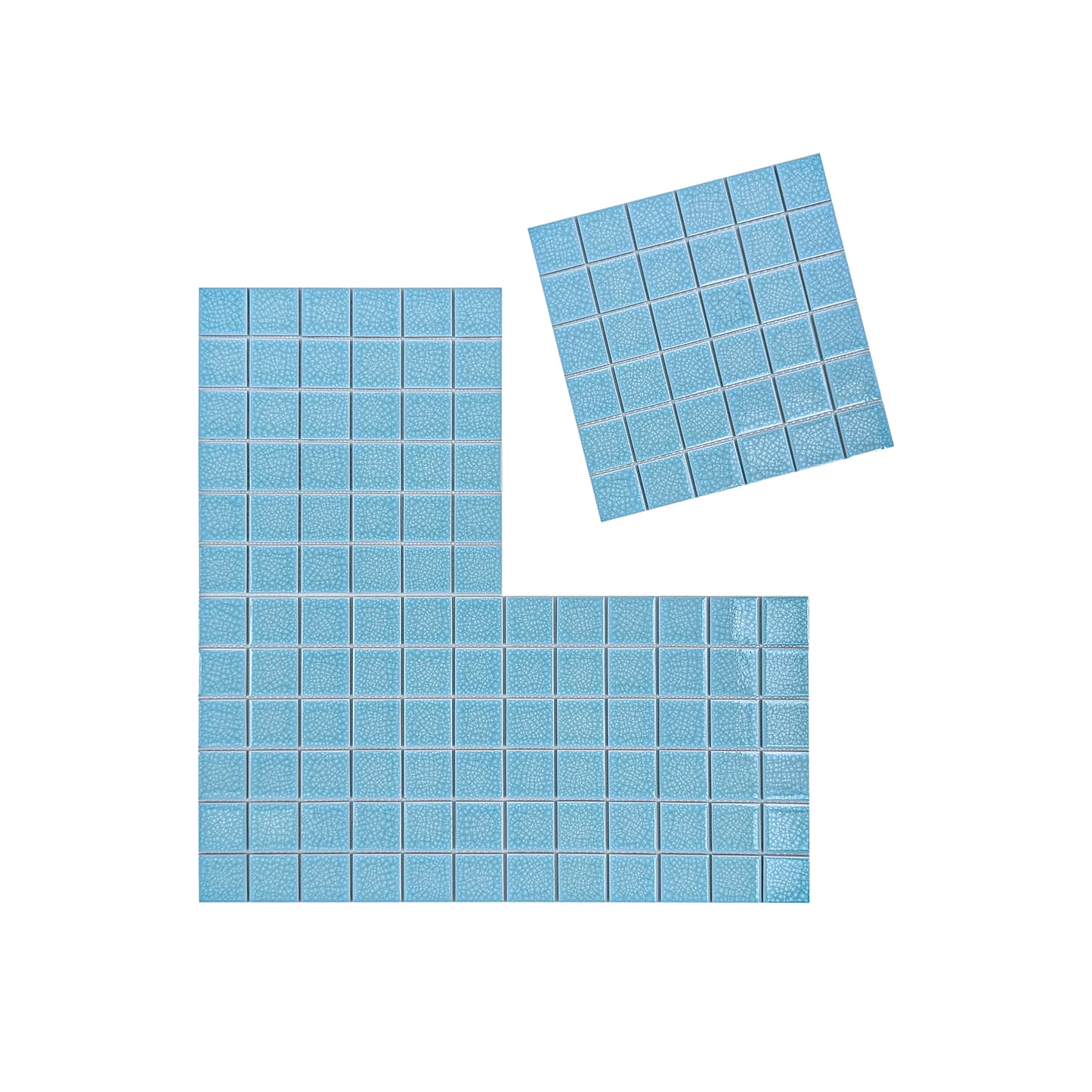Oceanic Opal Series Sky Blue Convex Surface Crackle Porcelain Mosaic