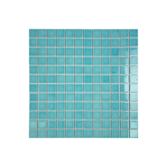 Oceanic Opal Series Sky Blue Convex Surface Crackle Porcelain Mosaic